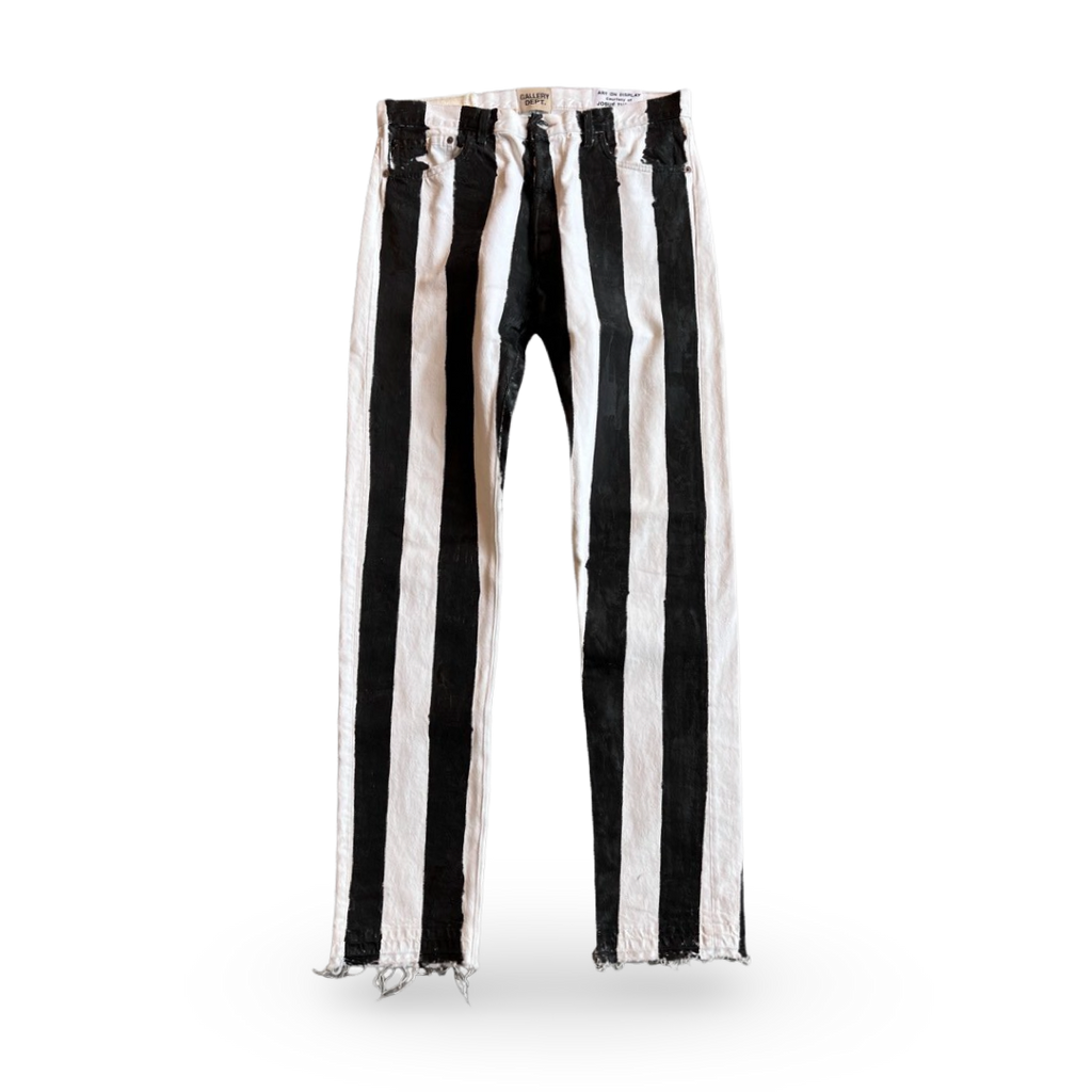 Gallery Dept. Striped Painted Pants White Black
