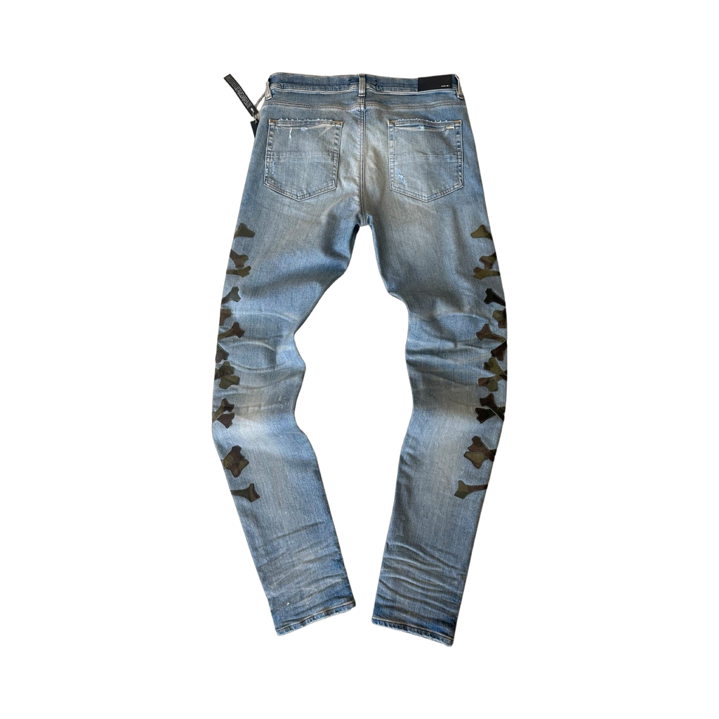 Amiri Blue Camouflage Bone Jeans
