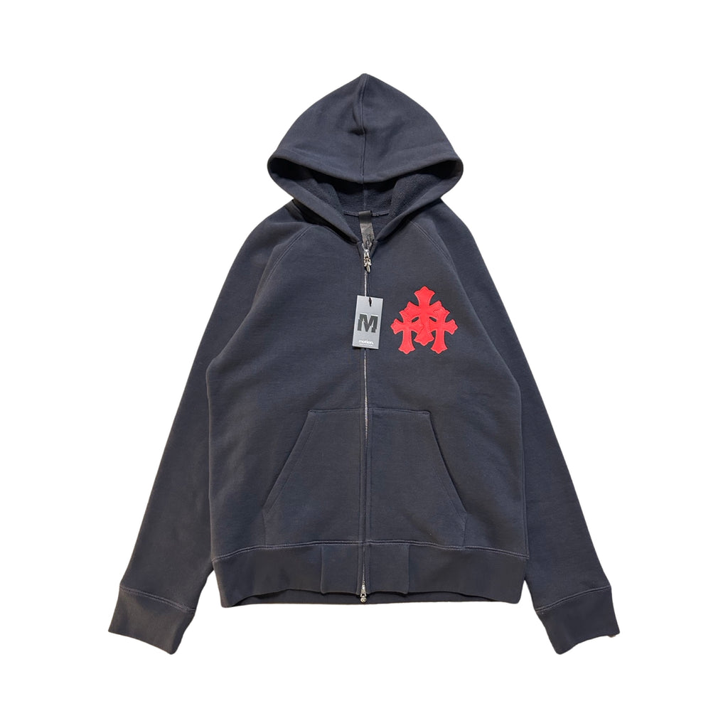 Chrome Hearts Paper Chain Zip Up Hoodie Navy Red