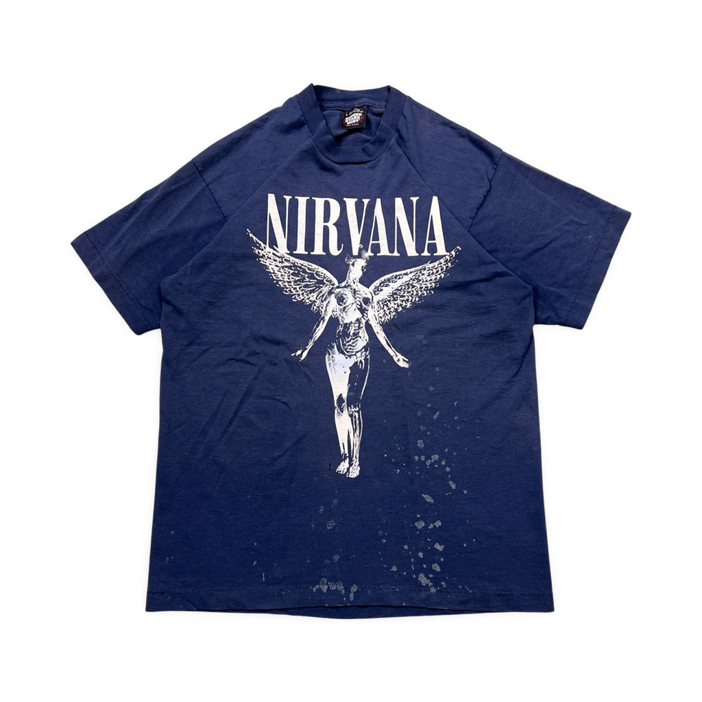 Nirvana In Utero 90s Bootleg Tee Navy