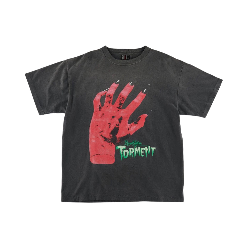 Saint Mxxxxxx Devil Hand T-Shirt Vintage Black