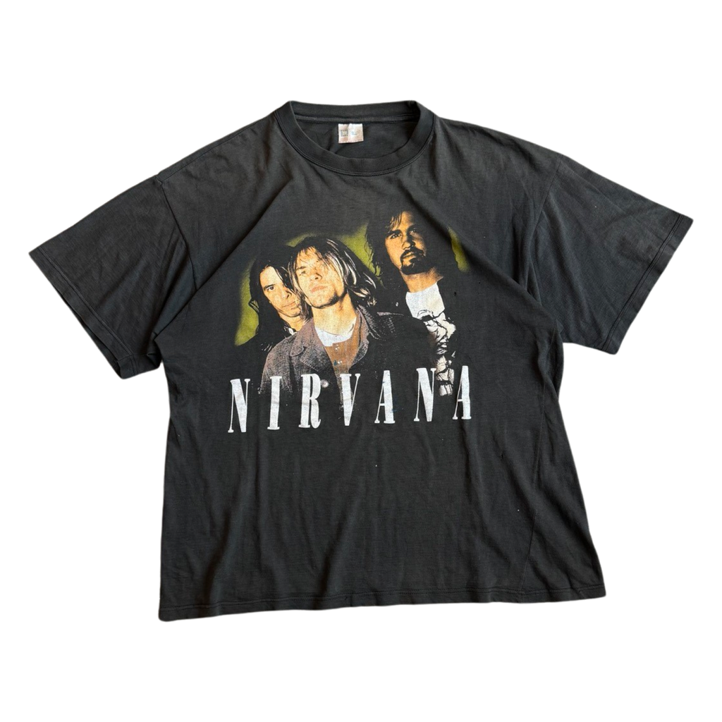 90s Nirvana Faded Tee Black