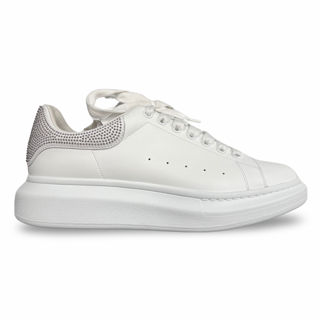 Alexander Mcqueen Oversized Low Top Sneakers White Silver
