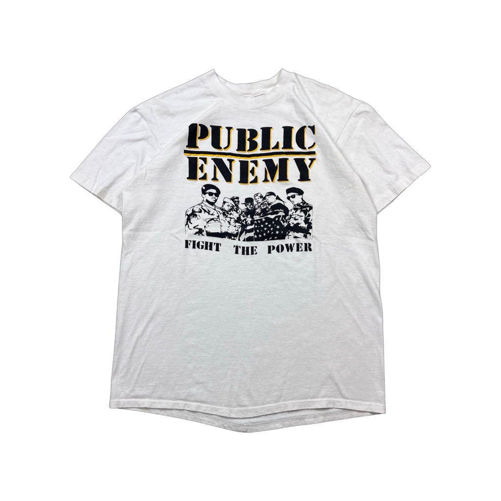 Public Enemy Fight The Power Tee White Black Yellow