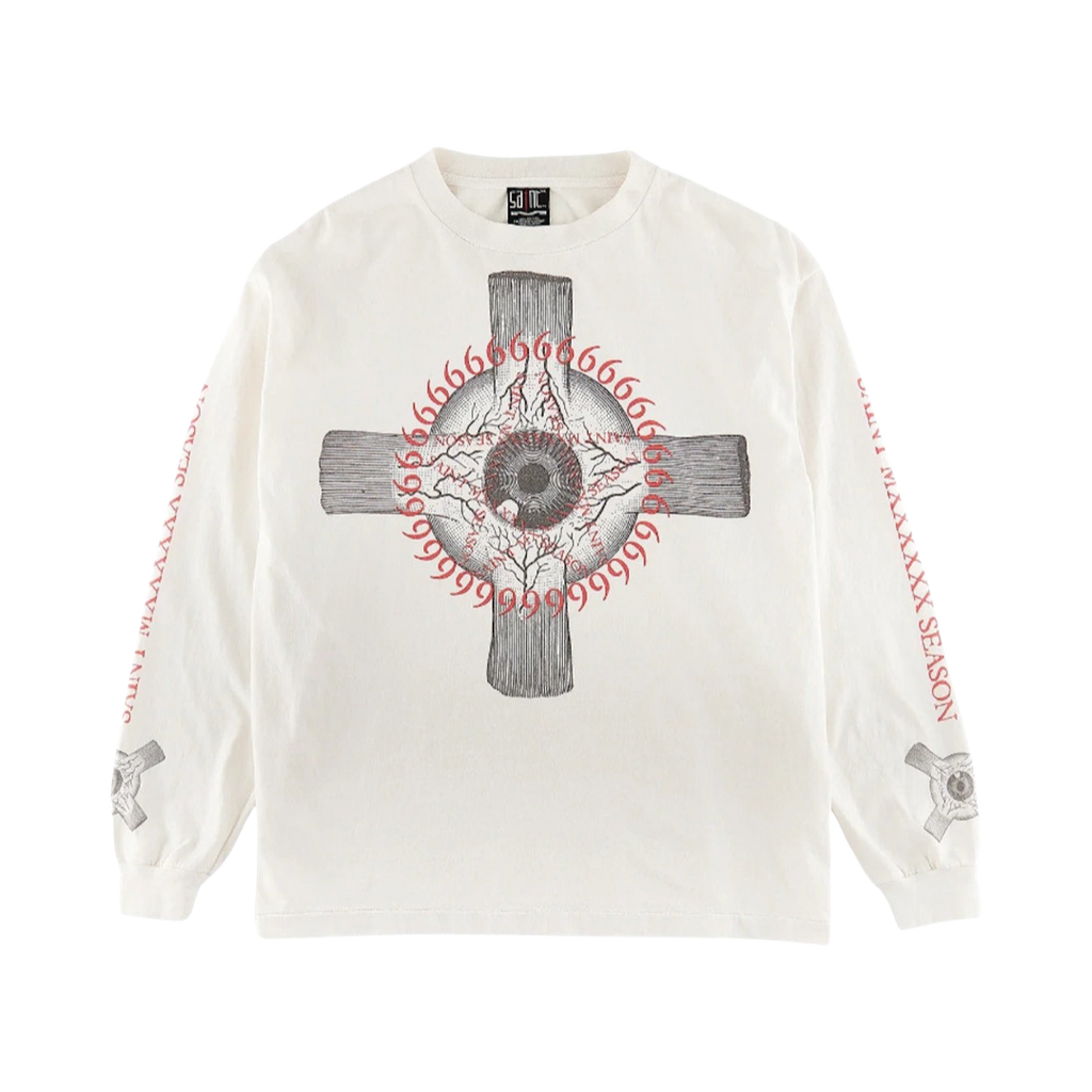 Saint Mxxxxxx Eye Ball L/S T-Shirt Vintage White