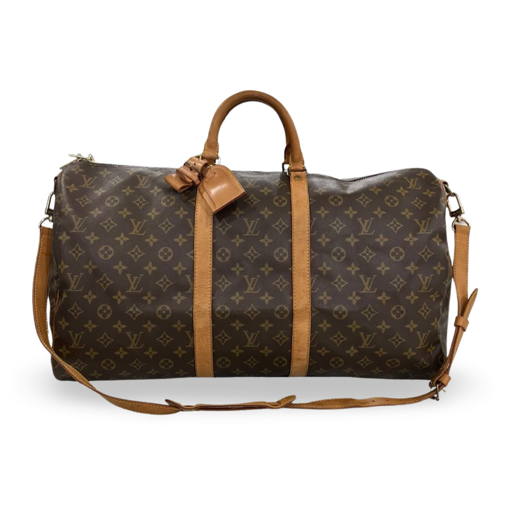 Louis Vuitton Monogram Keepall 55 Bandouliere Brown