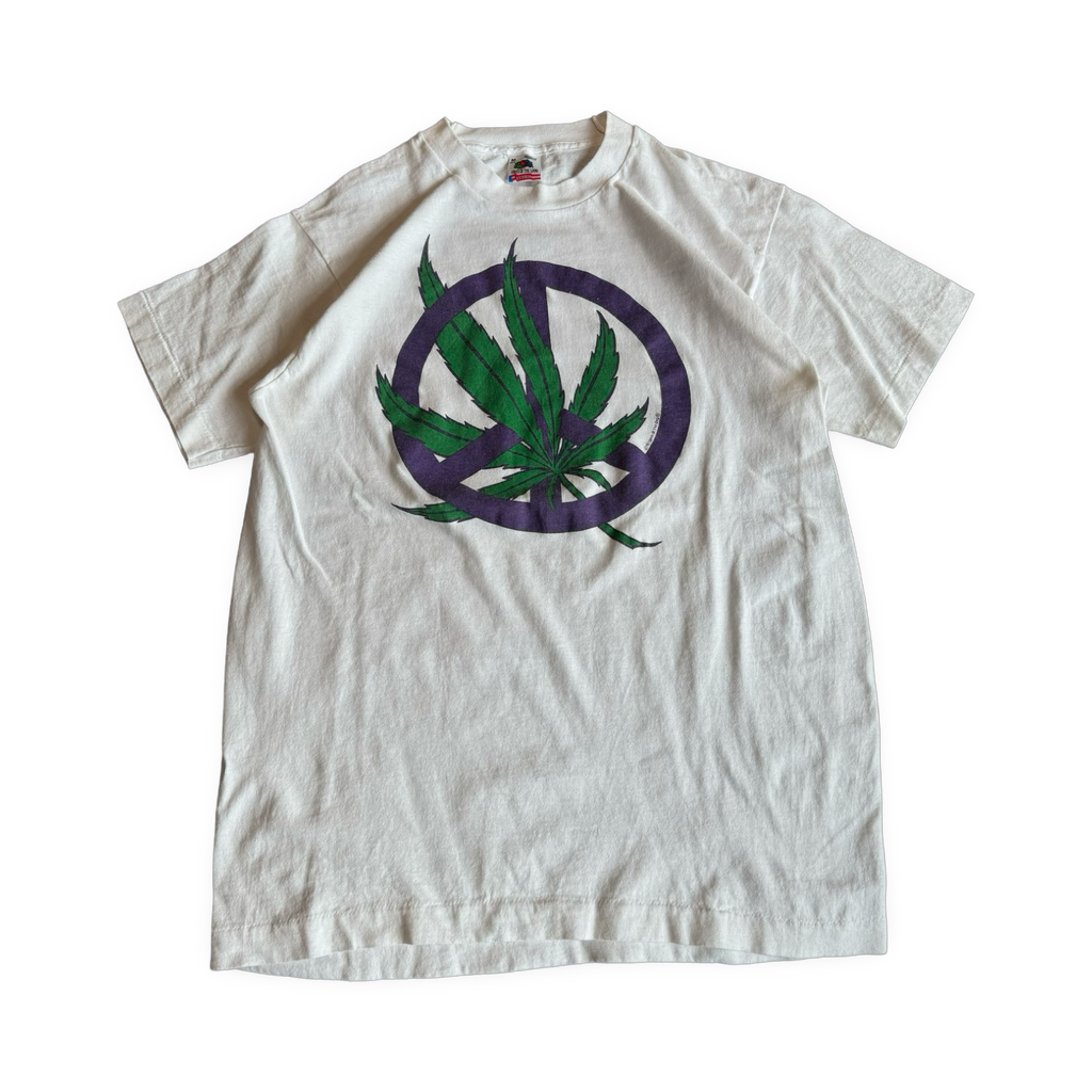 90s Leaf Peace T-Shirt White