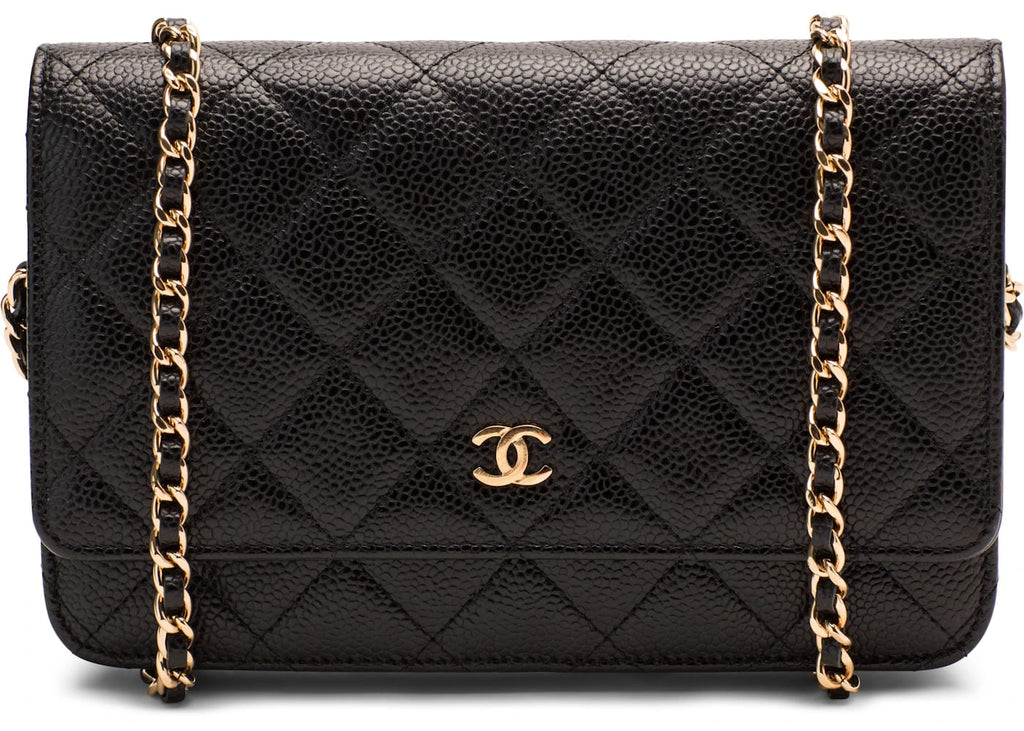 Chanel Wallet On Chain Quilted Caviar Gold-tone Black