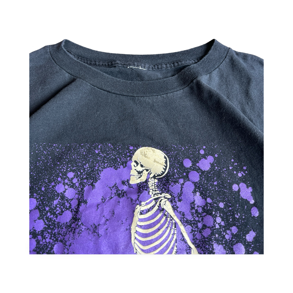 90s Dead Head Skeleton T-Shirt Black Purple