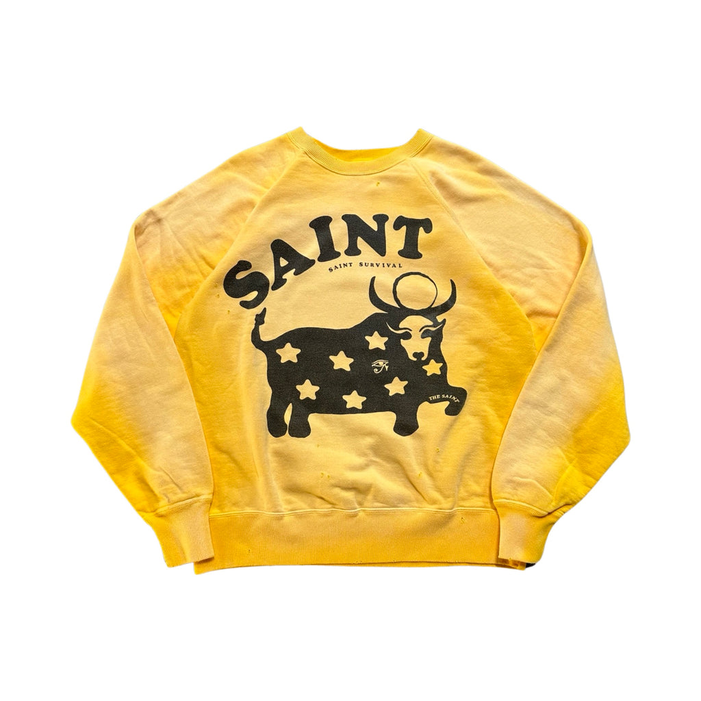 Saint Mxxxxxx Cow Sweatshirt Yellow