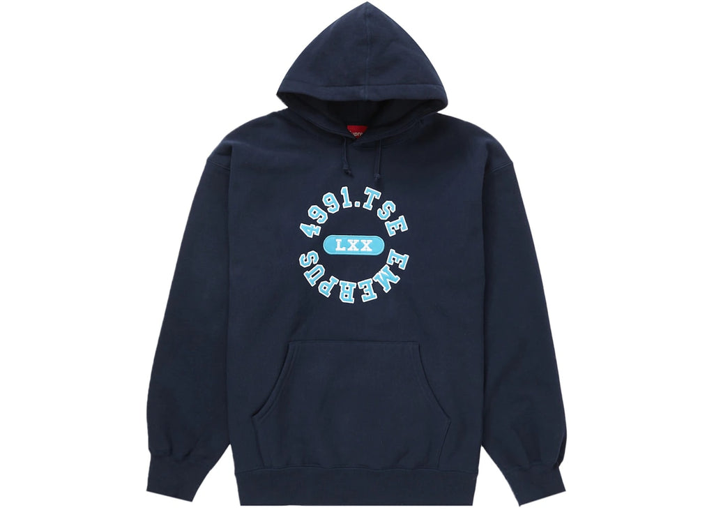 Supreme Reverse Hooded Sweatshirt Navy