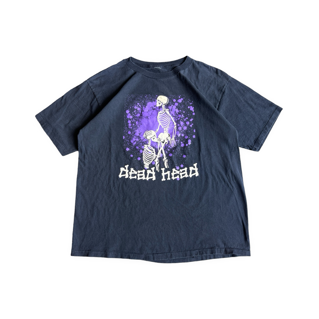 90s Dead Head Skeleton T-Shirt Black Purple