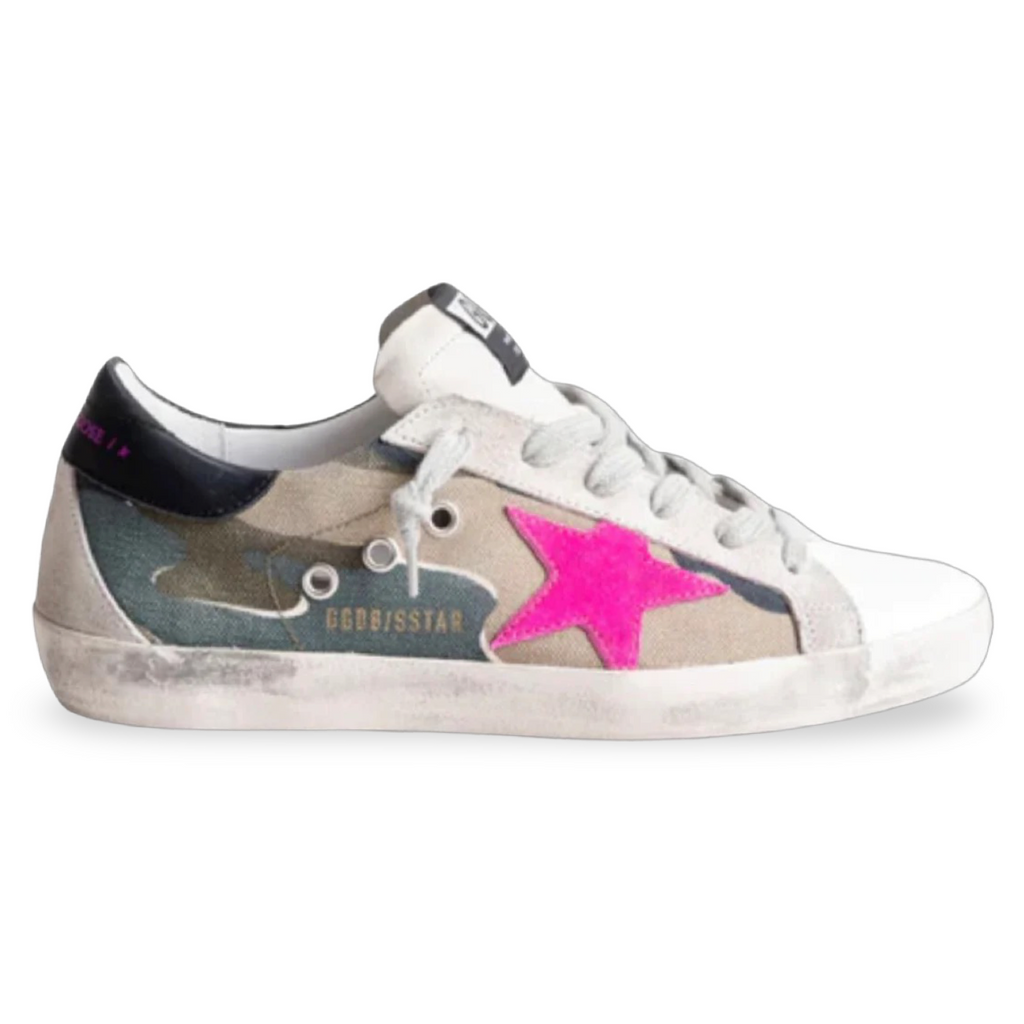 Golden Goose Super-Star Canvas Sneakers MultiColored Pink Grey