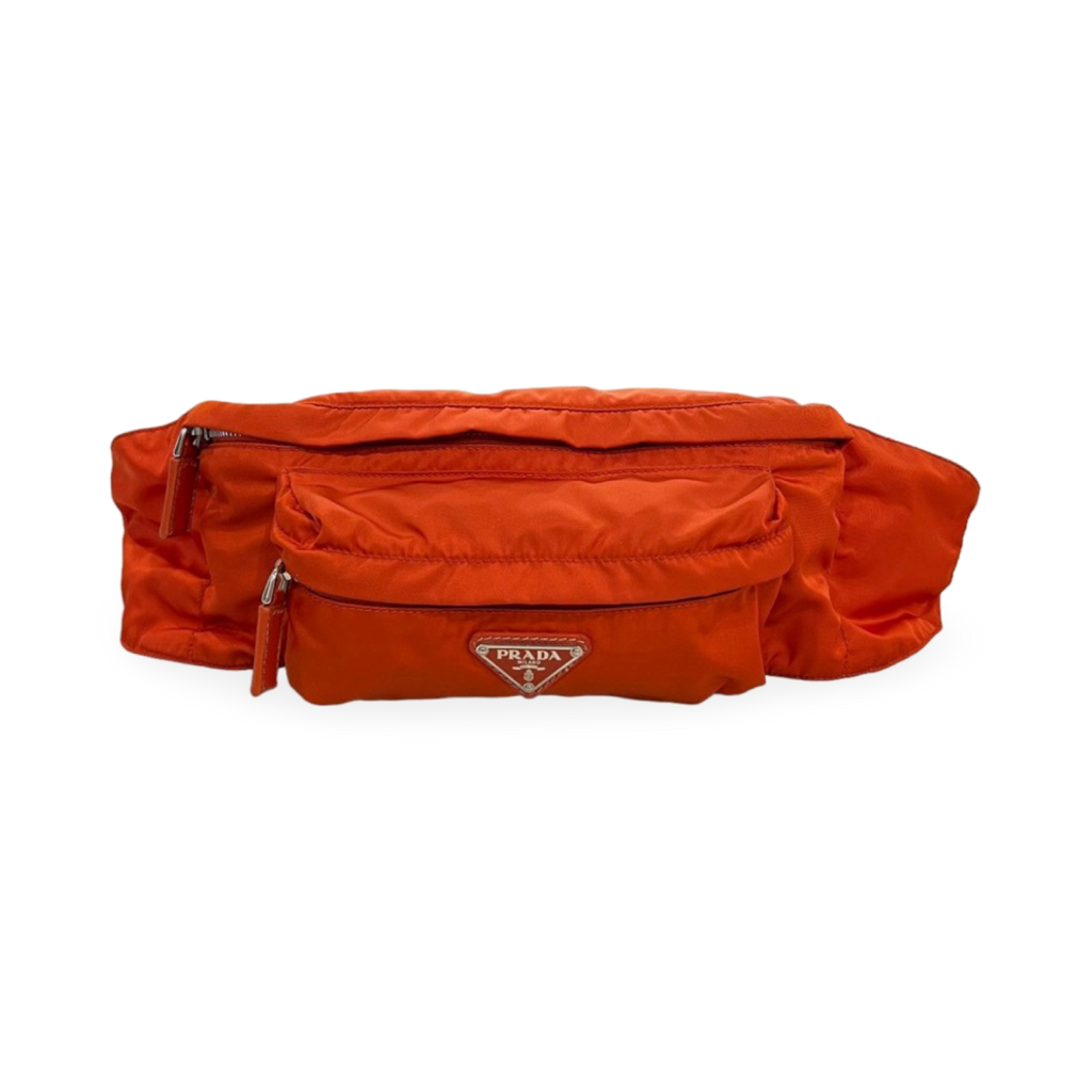 Prada Nylon Crossbody Belt Bag Orange