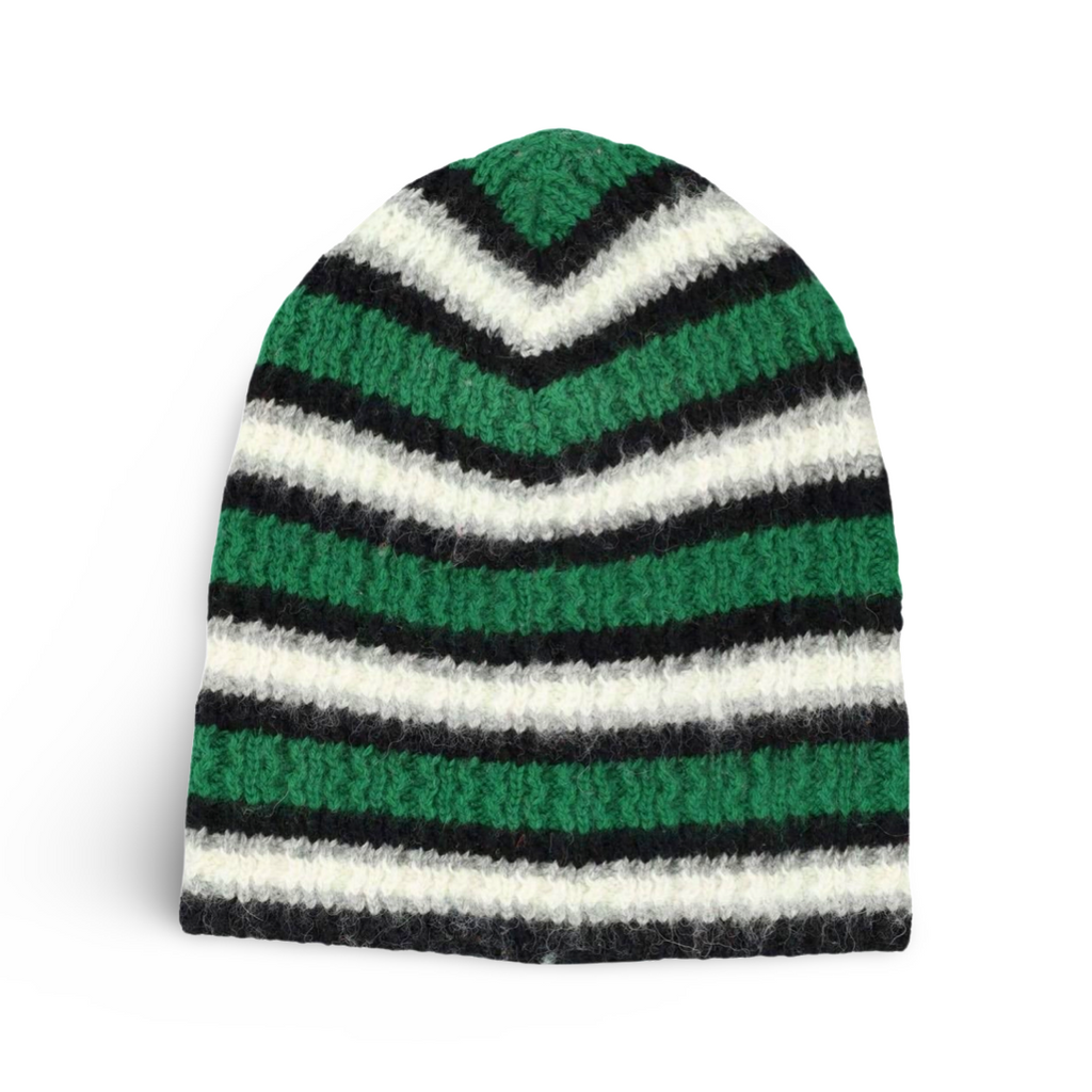 ERL Striped Wool Blend Beanie Green