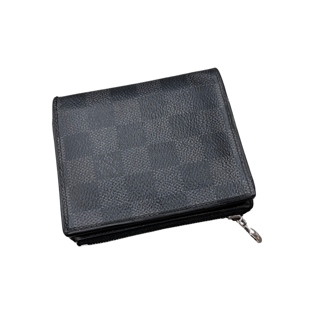 Louis Vuitton Damier Graphite Zipper Bifold Wallet Black