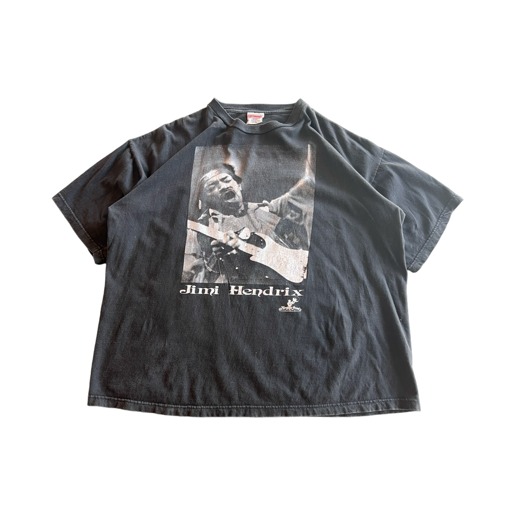 90s Jimi Hendrix Cotton Knit T-Shirt Black