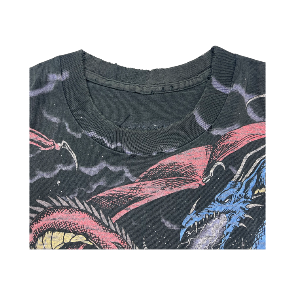 Liquid Blue Fighting Dragons Tee Black Distressed