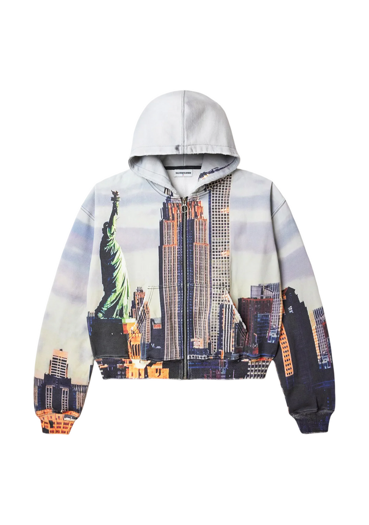 Vale Forever NYC Skyline Zip Up Sweatshirt Blue