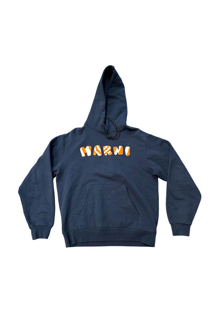 Marni Logo Organic Cotton Sweatshirt Navy