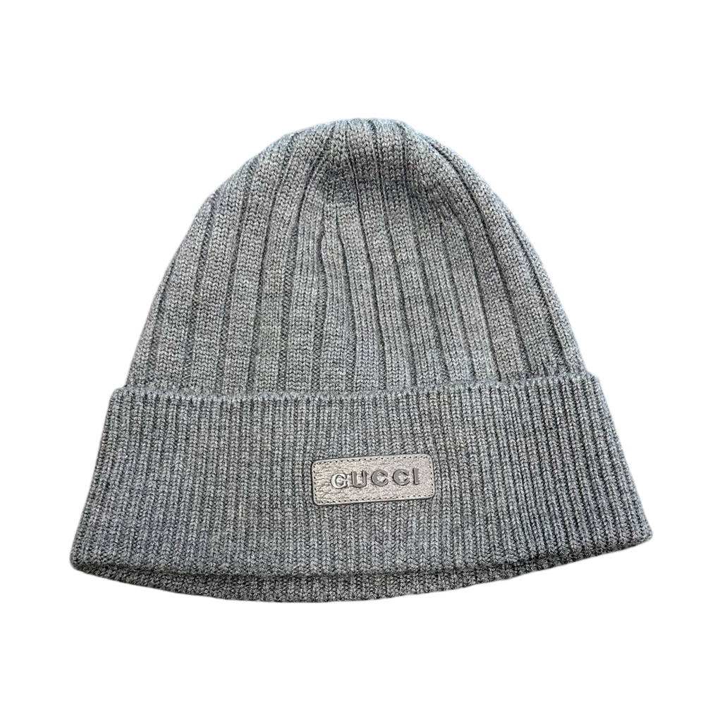 Gucci Rin Knit Wool Beanie Grey