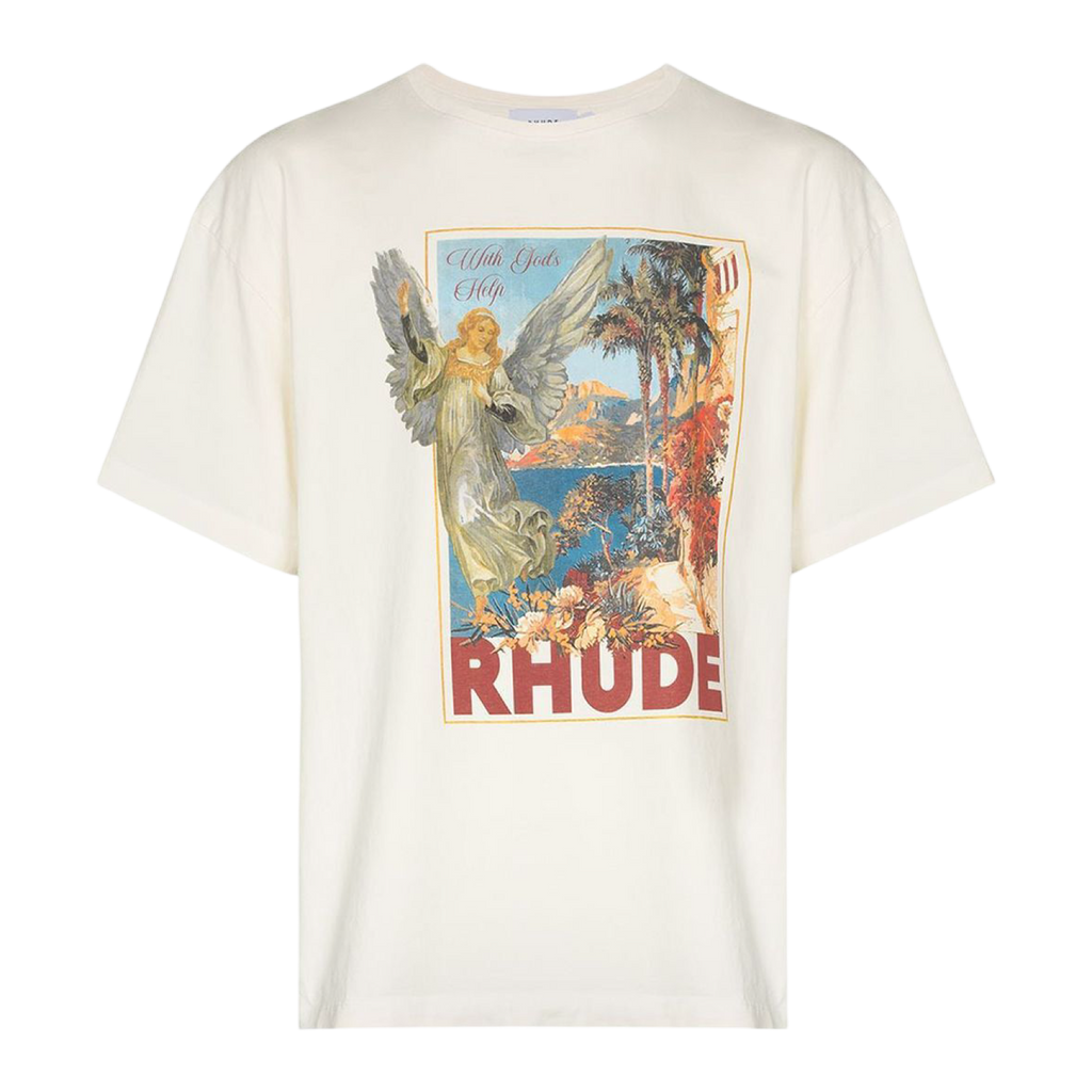 Rhude With Gods Help Tee Cream