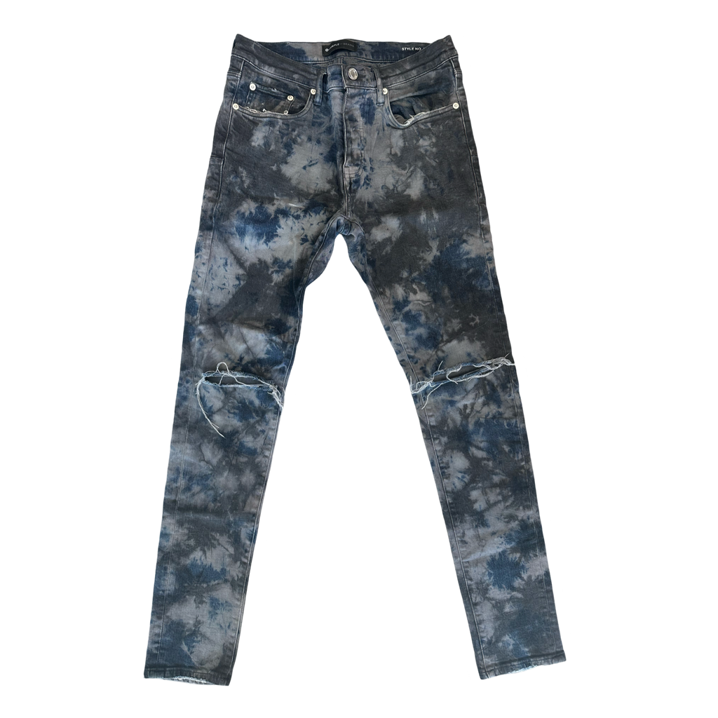 Purple Jeans Dark Blue Bleached