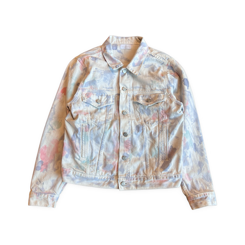 John Elliot Watercolor Denim Jacket White