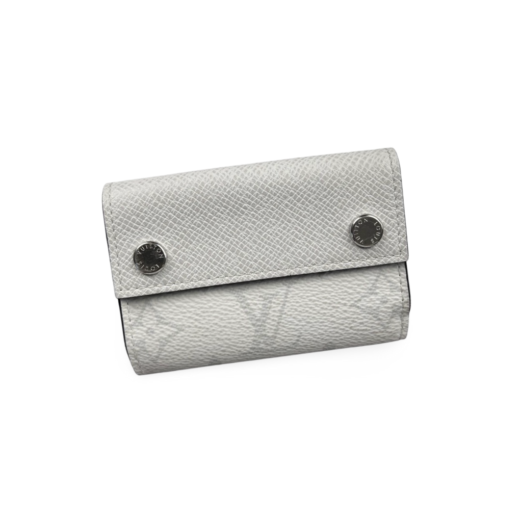 Louis Vuitton Taigarama Trifold Wallet White Grey