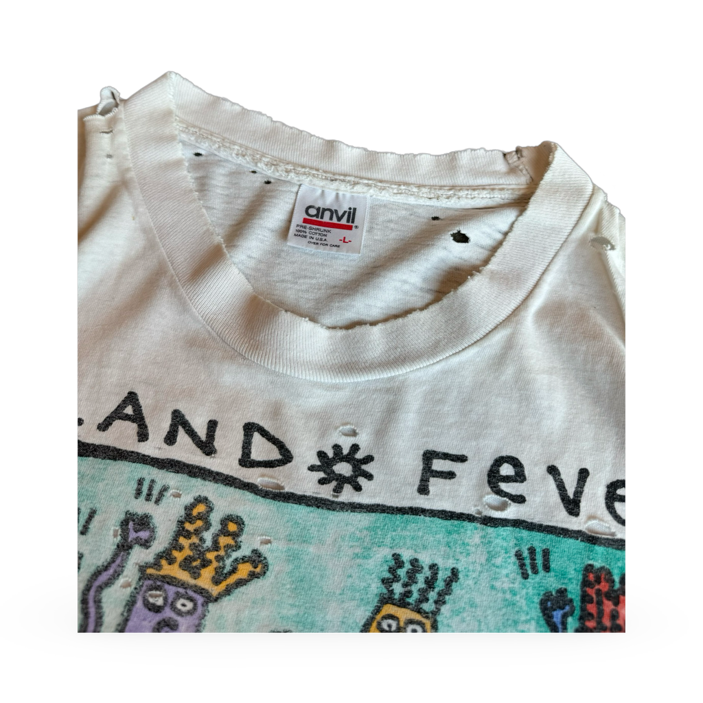 90s Island Fever Distressed Art T-Shirt White