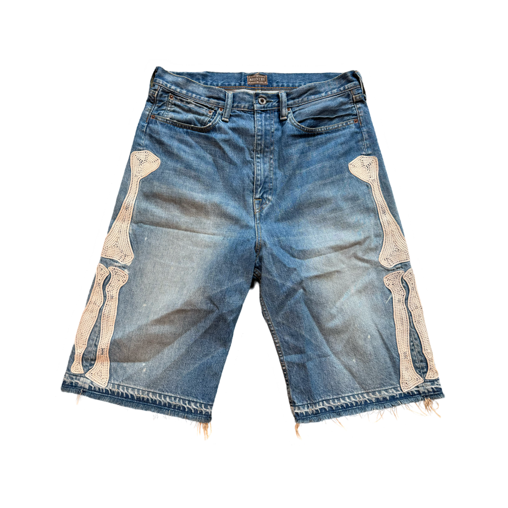 Kapital Denim Bone Shorts Blue