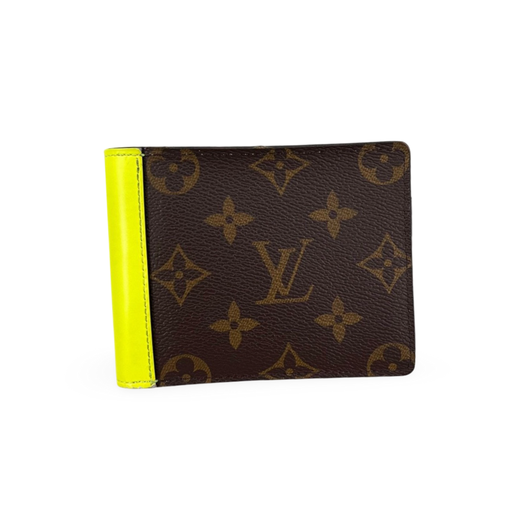 Louis Vuitton Monogram Macassar Multiple Bifold Wallet Neon Yellow