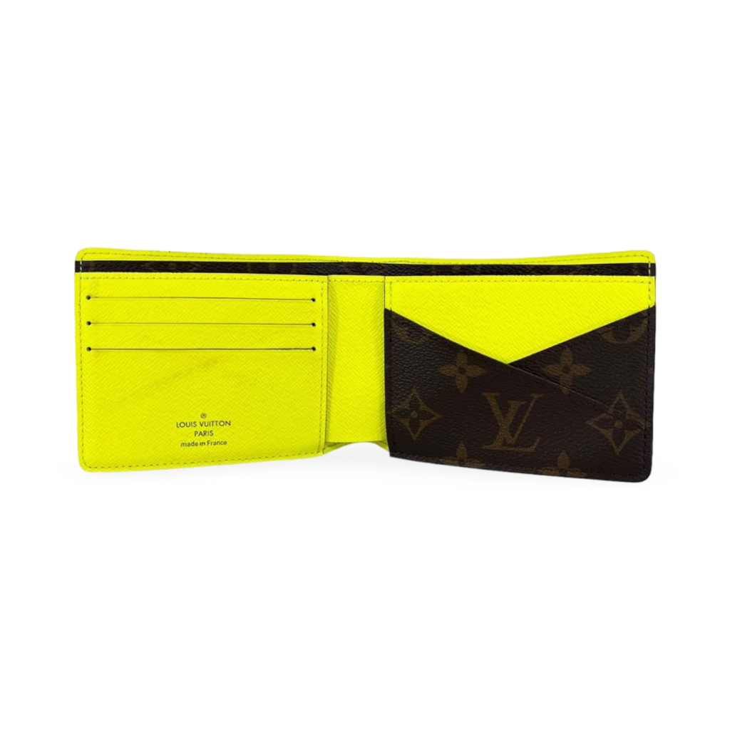 Louis Vuitton Monogram Macassar Multiple Bifold Wallet Neon Yellow