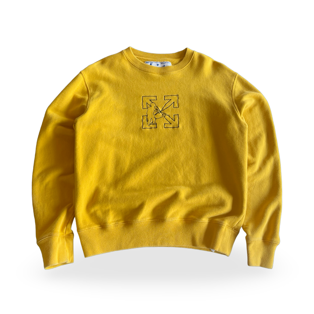 Off White Chainsaw Crewneck Yellow