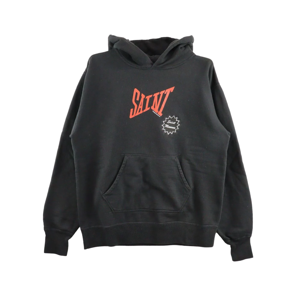 Saint Mxxxxxx  Double Logo Hoodie Black