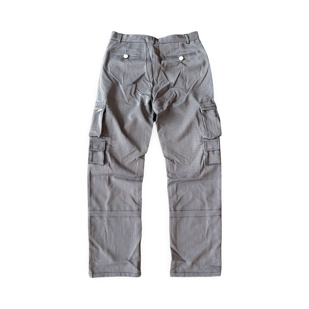 Yitai Striped Utility Cargo Tech Pants Grey