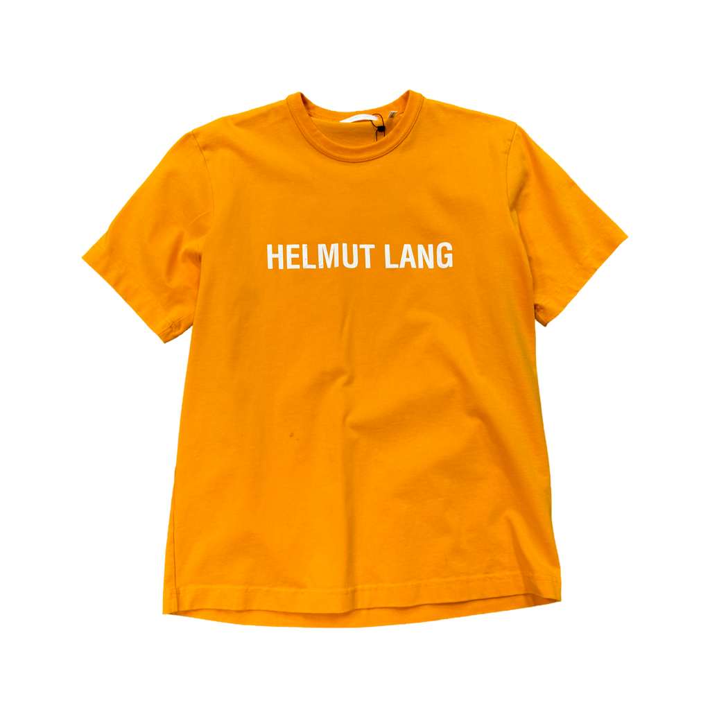 Helmut Lang Core Logo Crewneck T-Shirt Orange White