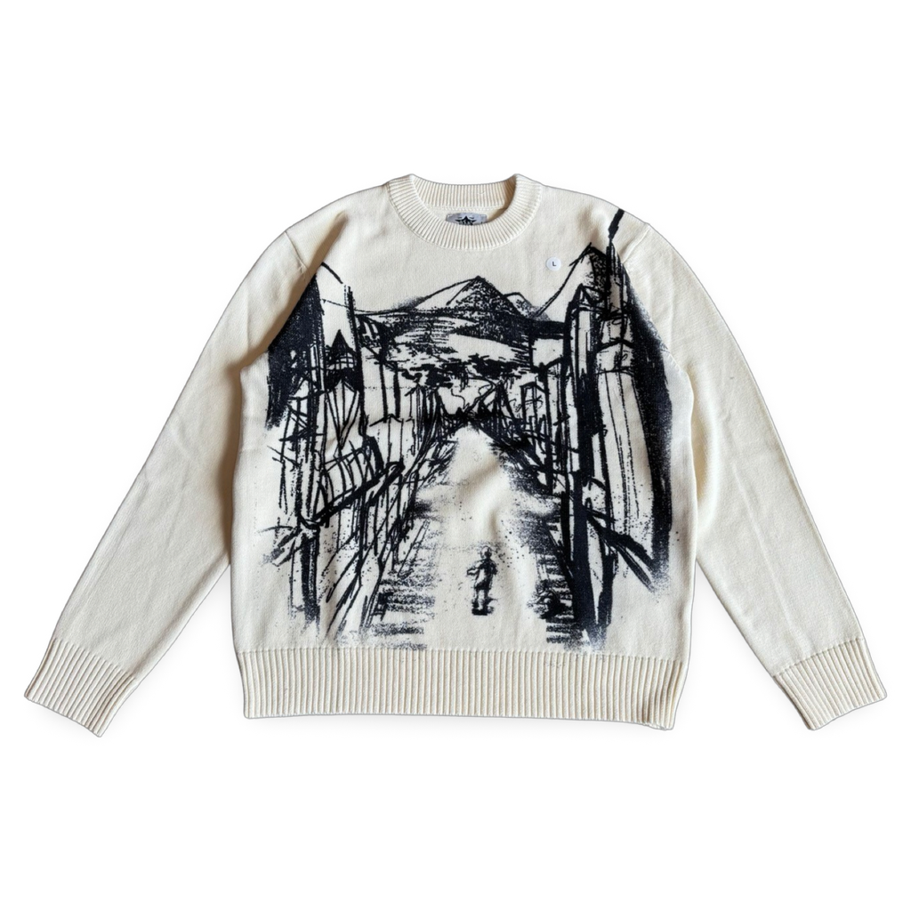 Barriers Knit Crewneck Sweater Cream