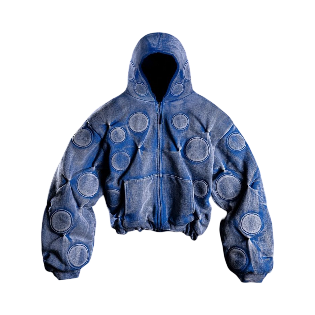 BAD SON Oxygen Padded Zip Up Hoodie Cobalt Blue