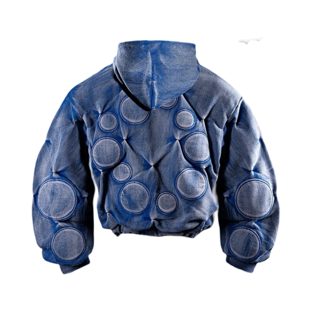 BAD SON Oxygen Padded Zip Up Hoodie Cobalt Blue