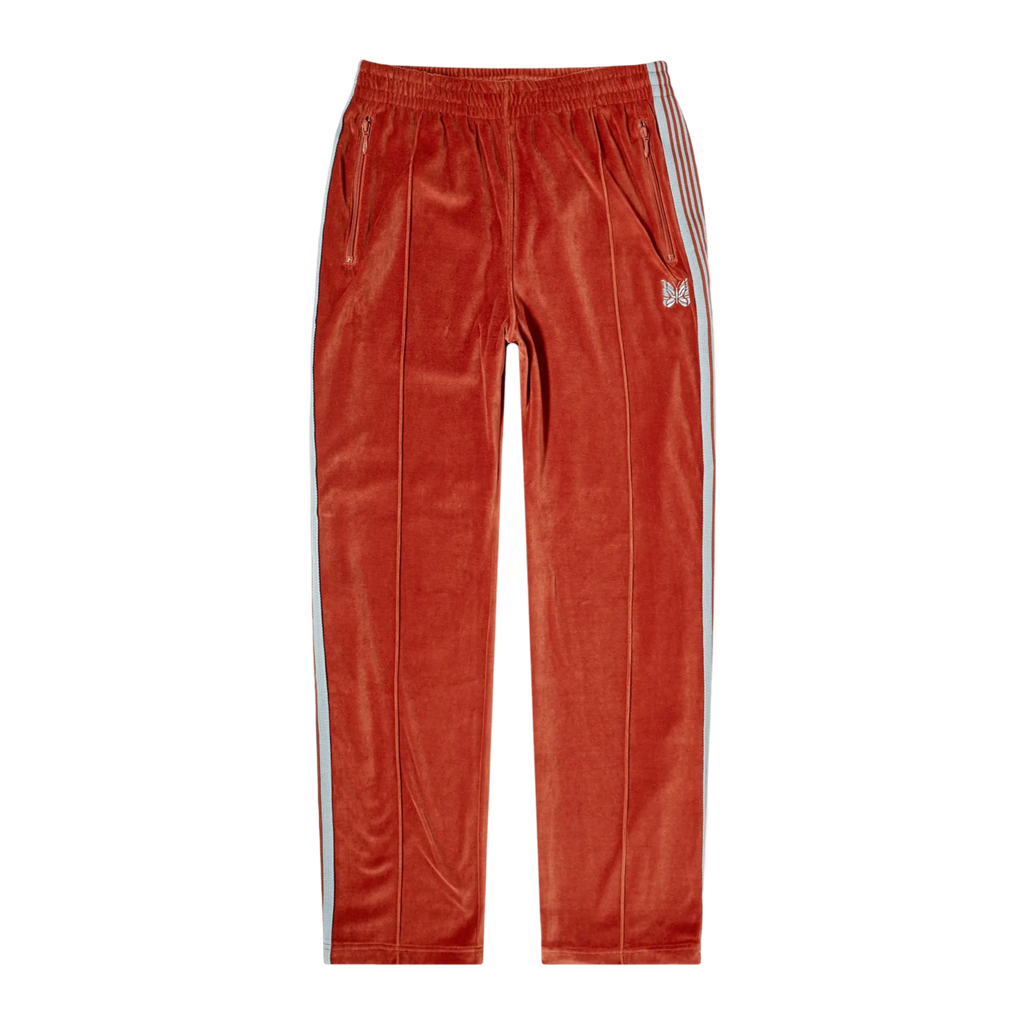 Needles Velour Narrow Track Pant Brick Orange