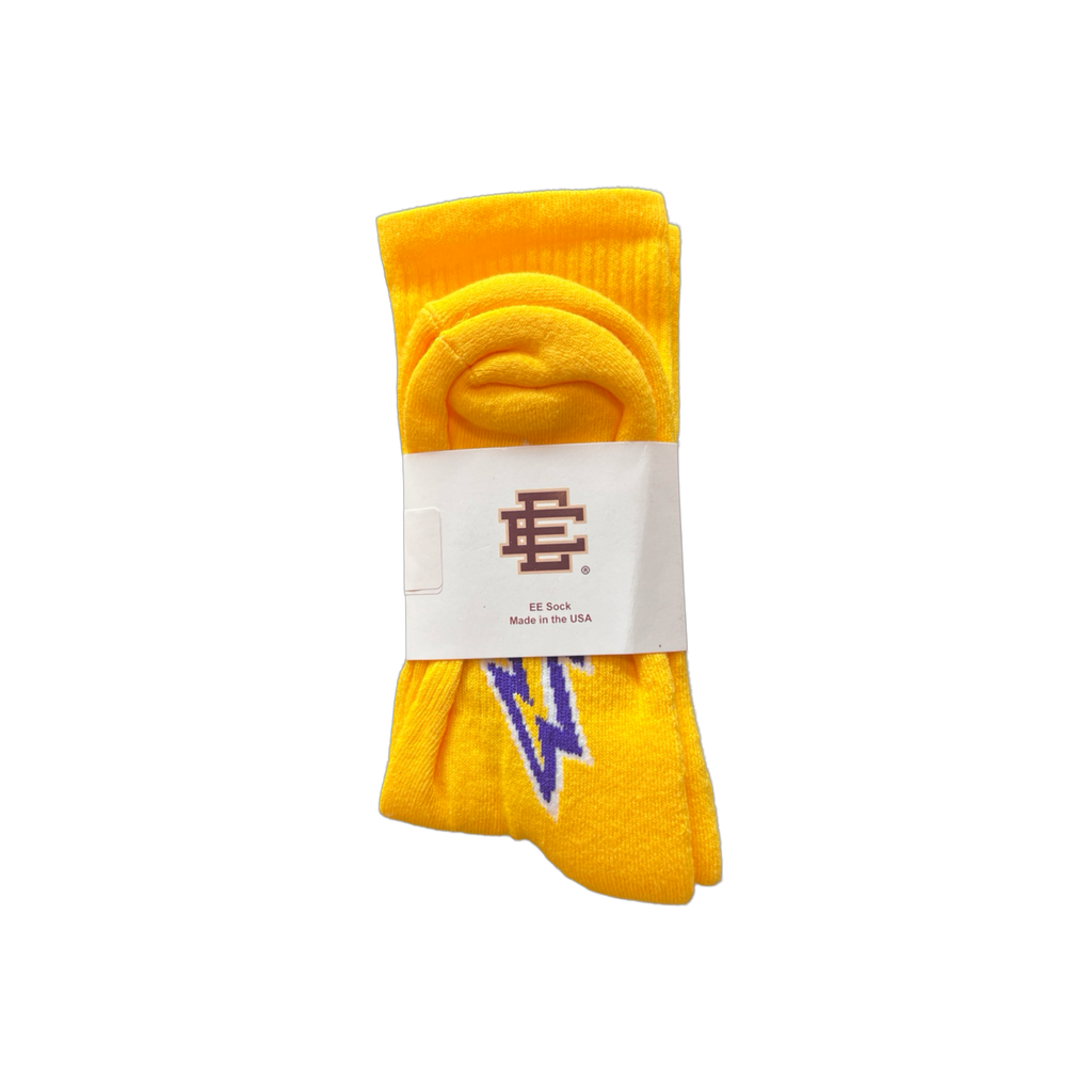 Eric Emanuel EE Bolt Socks Yellow Purple