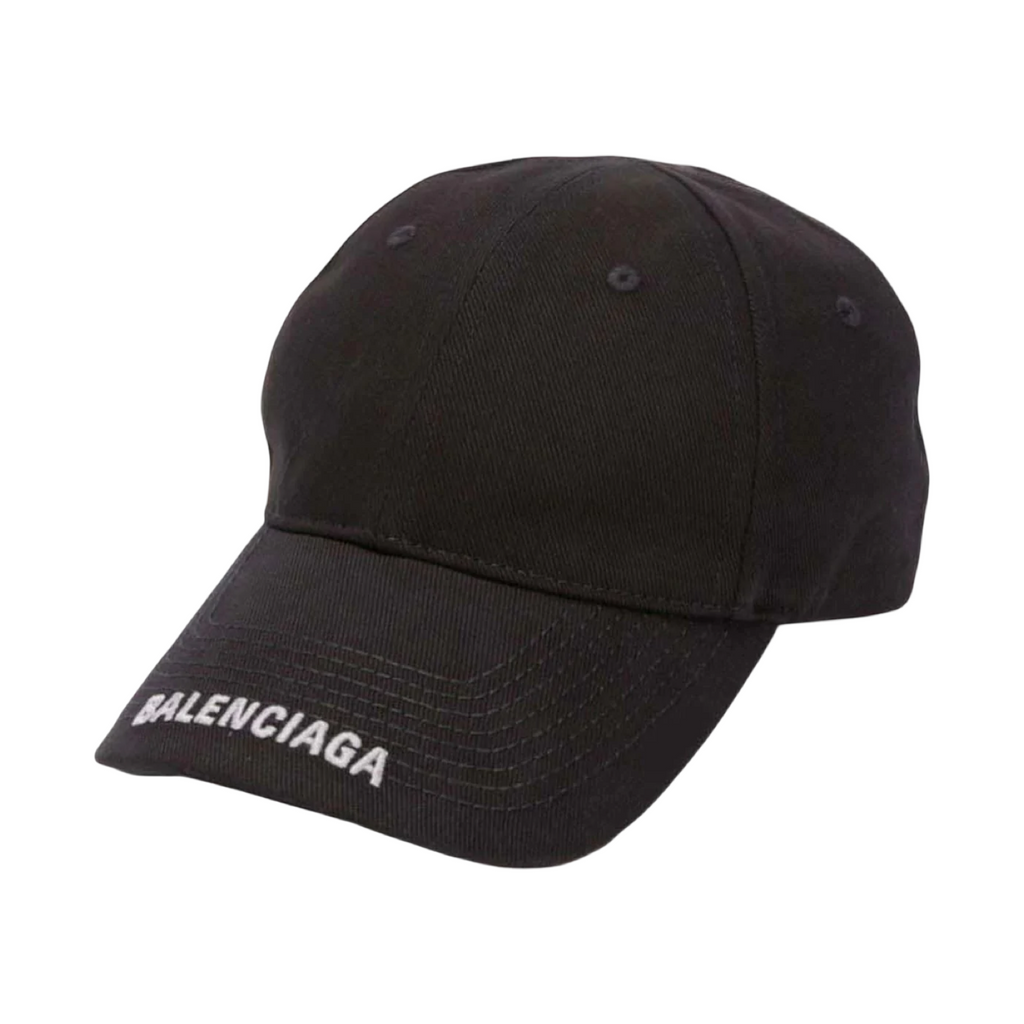 Balenciaga Logo-Embroidered Cap Black