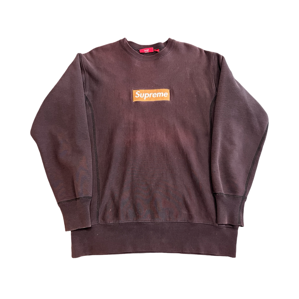 Supreme Box Logo Crewneck 2003 Bronze on Brown