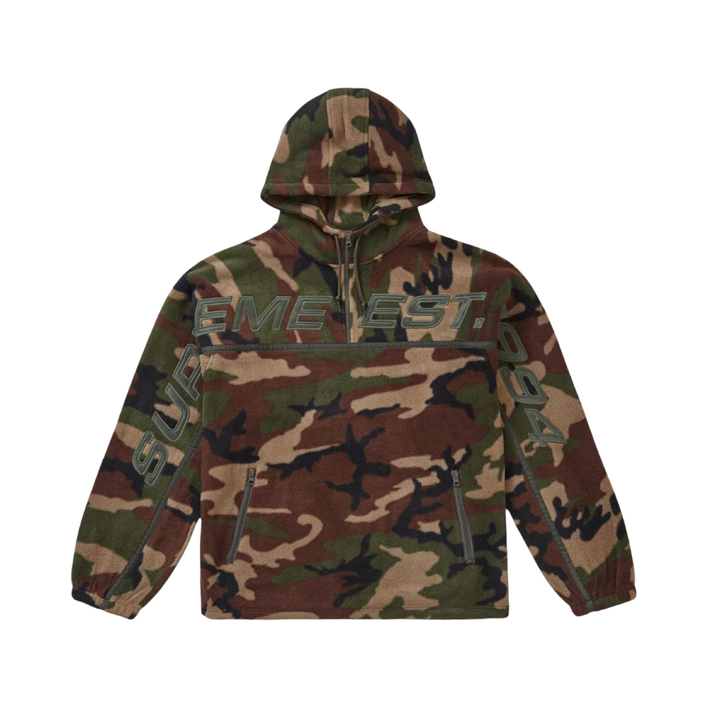 Supreme Polartec Half Zip Hooded Sweatshirt Woodland Camo