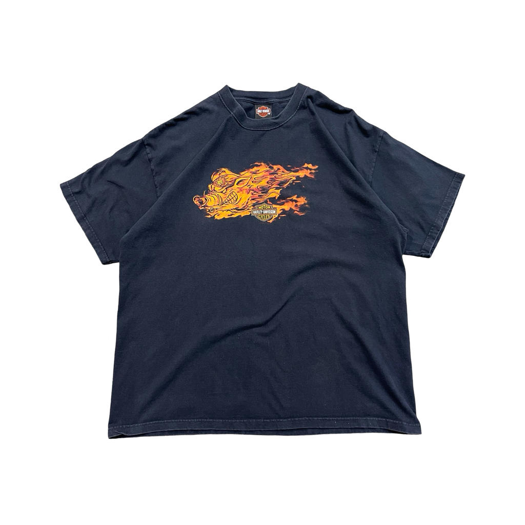 Harley Davidson Flame Hog T-Shirt Black