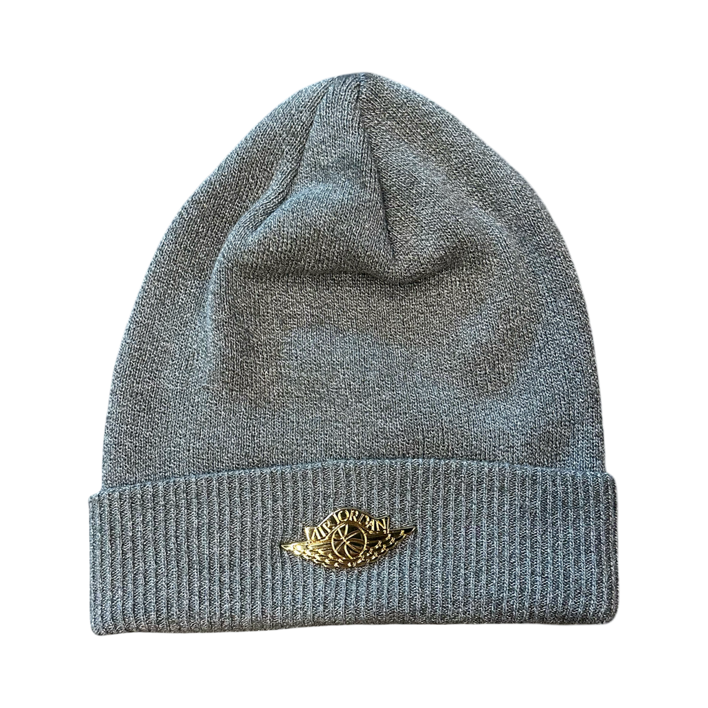 Jordan Gold Pin Beanie Grey
