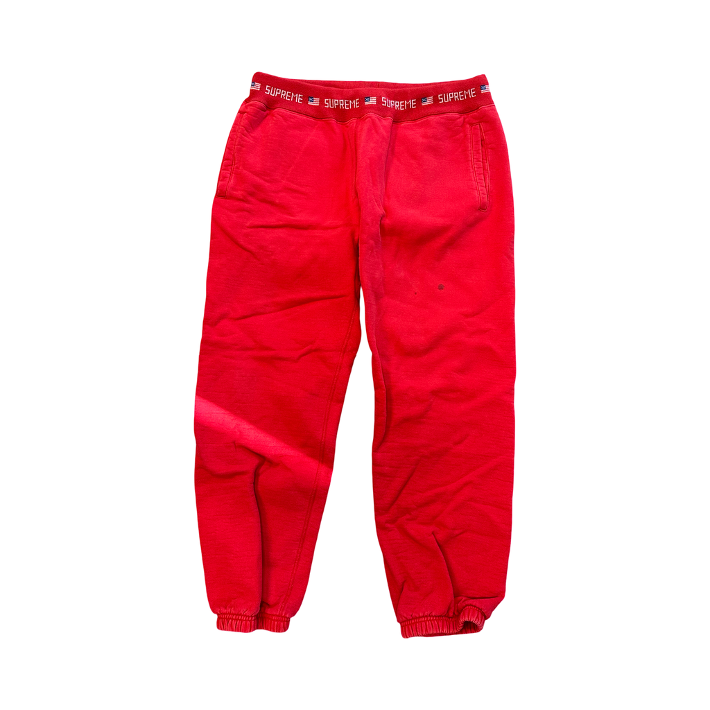 Supreme USA Waistband Sweatpants Red