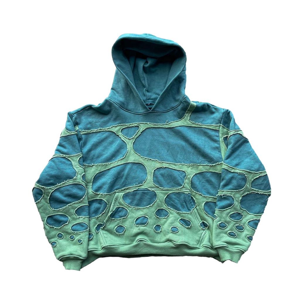 Nevereevern Teal Wave Hoodie