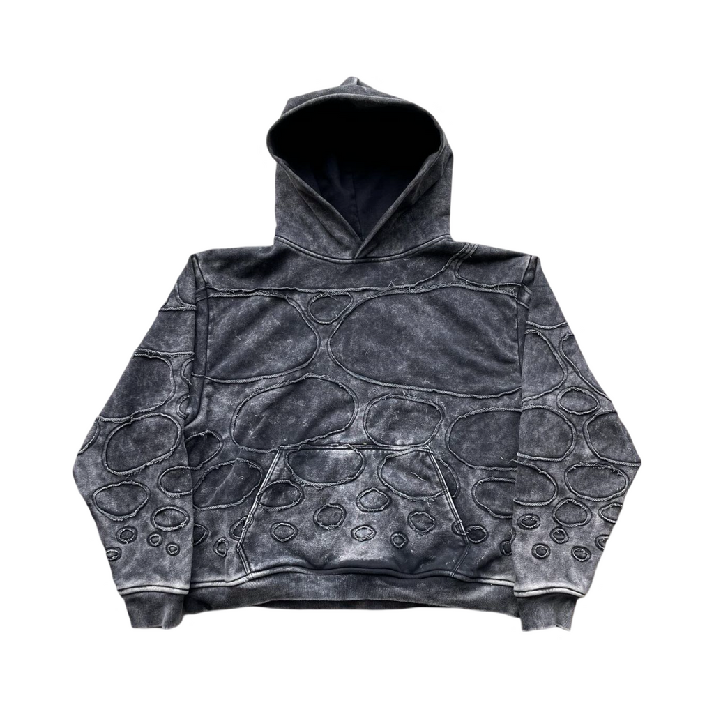 Nevereevern Qasim Wave Hoodie Black